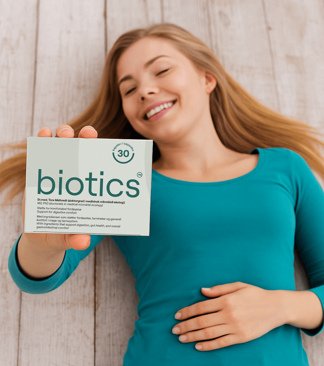 Nainen ja Biotics-tuote